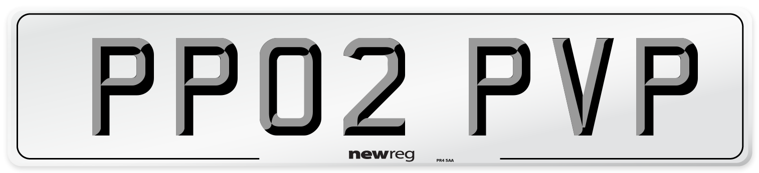 PP02 PVP Number Plate from New Reg